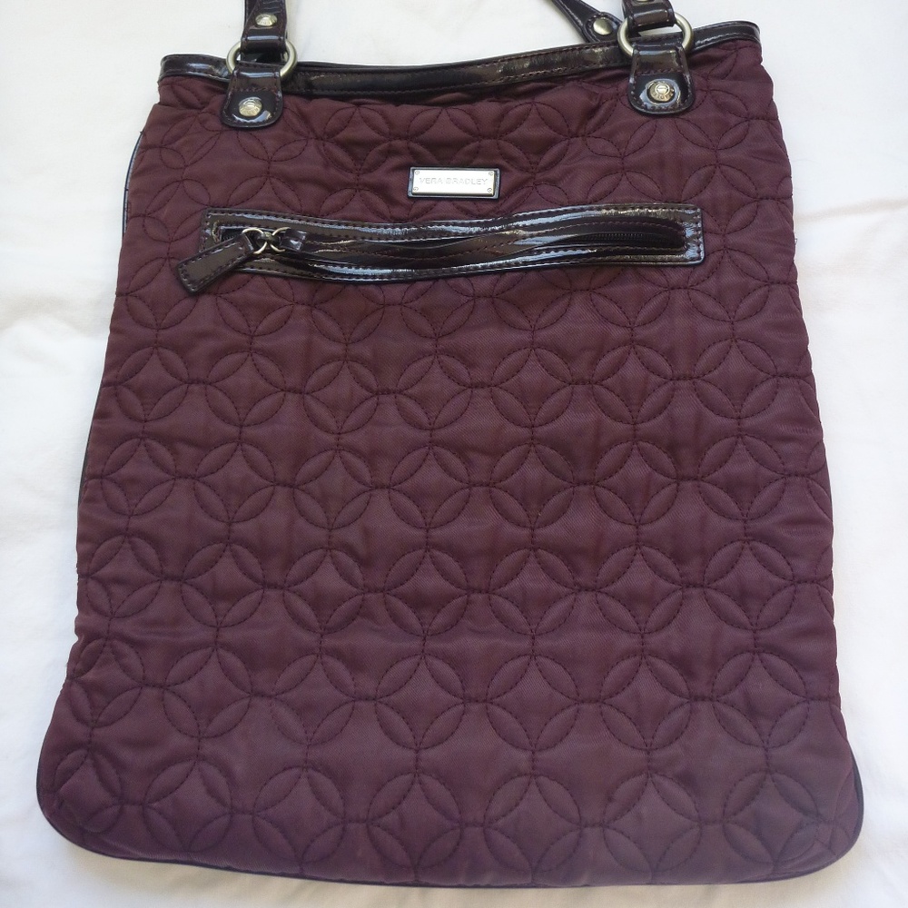 Vintage VERA BRADLEY City Light Quilted Burgundy Tote
